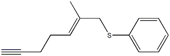 (E)-6-Methyl-7-(phenylthio)5-hepten-1-yne 结构式