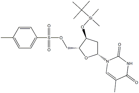 3'-O-(tert-Butyldimethylsilyl)thymidine 5'-tosylate 结构式