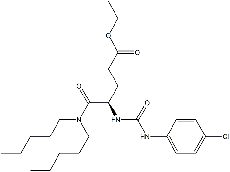 (R)-5-(Dipentylamino)-4-[((4-chloroanilino)carbonyl)amino]-5-oxopentanoic acid ethyl ester 结构式