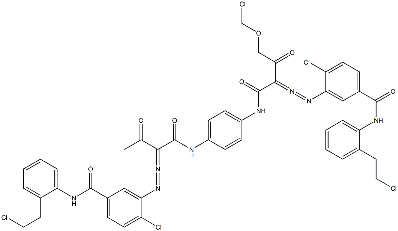 3,3'-[2-(Chloromethoxy)-1,4-phenylenebis[iminocarbonyl(acetylmethylene)azo]]bis[N-[2-(2-chloroethyl)phenyl]-4-chlorobenzamide] 结构式