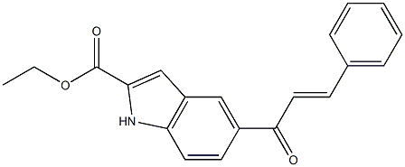 5-[(E)-3-Phenylacryloyl]-1H-indole-2-carboxylic acid ethyl ester 结构式