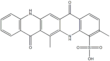 5,7,12,14-Tetrahydro-3,6-dimethyl-7,14-dioxoquino[2,3-b]acridine-4-sulfonic acid 结构式