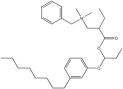 N,N-Dimethyl-N-benzyl-N-[2-[[1-(3-octylphenyloxy)propyl]oxycarbonyl]butyl]aminium 结构式