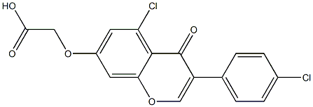 [(5-Chloro-3-(4-chlorophenyl)-4-oxo-4H-1-benzopyran-7-yl)oxy]acetic acid 结构式