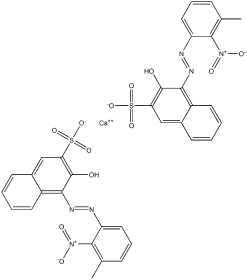 Bis[1-[(3-methyl-2-nitrophenyl)azo]-2-hydroxy-3-naphthalenesulfonic acid]calcium salt 结构式