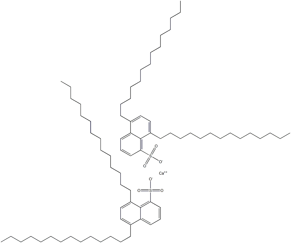 Bis(5,8-ditetradecyl-1-naphthalenesulfonic acid)calcium salt 结构式