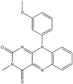 3-Methyl-10-[3-methoxyphenyl]pyrimido[4,5-b]quinoxaline-2,4(3H,10H)-dione 结构式