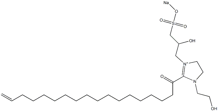 1-(2-Hydroxyethyl)-3-[2-hydroxy-3-(sodiooxysulfonyl)propyl]-2-(17-octadecenoyl)-2-imidazoline-3-ium 结构式