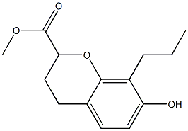 7-Hydroxy-8-propyl-3,4-dihydro-2H-1-benzopyran-2-carboxylic acid methyl ester 结构式