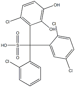 (2-Chlorophenyl)(2,5-dichlorophenyl)(6-chloro-2,3-dihydroxyphenyl)methanesulfonic acid 结构式