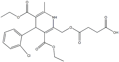 3-[[[4-(2-Chlorophenyl)-3,5-bis(ethoxycarbonyl)-6-methyl-1,4-dihydropyridin]-2-yl]methoxycarbonyl]propionic acid 结构式