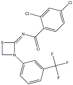 N-[3-[3-(Trifluoromethyl)phenyl]-1,3-thiazetidin-2-ylidene]-2,4-dichlorobenzamide 结构式