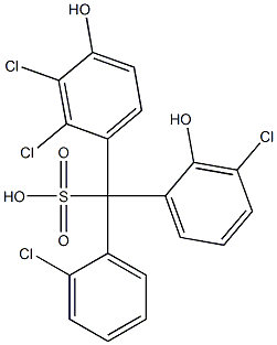 (2-Chlorophenyl)(3-chloro-2-hydroxyphenyl)(2,3-dichloro-4-hydroxyphenyl)methanesulfonic acid 结构式