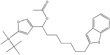 Acetic acid 1-[5-(tert-butyldimethylsilyl)-3-furyl]-7-(benzo[b]thiophen-2-yl)heptyl ester 结构式