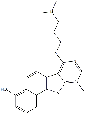 7-(3-Dimethylaminopropylamino)-4-hydroxy-10-methyl-11H-benzo[g]pyrido[4,3-b]indole 结构式