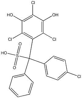 (4-Chlorophenyl)(2,4,6-trichloro-3,5-dihydroxyphenyl)phenylmethanesulfonic acid 结构式