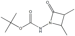 3,4-Dimethyl-1-[tert-butyloxycarbonylamino]azetidin-2-one 结构式