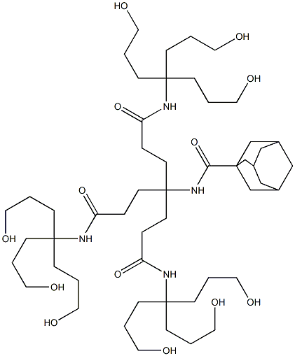 N-[1,1-Bis[2-[[1,1-bis(3-hydroxypropyl)-4-hydroxybutylamino]carbonyl]ethyl]-3-[[1,1-bis(3-hydroxypropyl)-4-hydroxybutylamino]carbonyl]propyl]adamantane-1-carboxamide 结构式