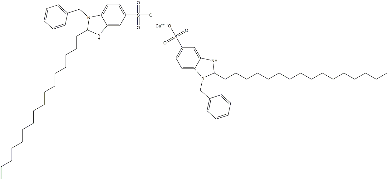 Bis(1-benzyl-2,3-dihydro-2-hexadecyl-1H-benzimidazole-5-sulfonic acid)calcium salt 结构式