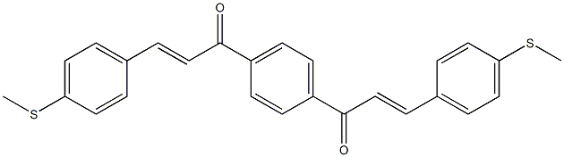 1,1'-(1,4-Phenylene)bis[(E)-3-(4-methylthiophenyl)-2-propen-1-one] 结构式