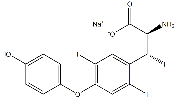 (2R,3R)-2-Amino-3-[4-(4-hydroxyphenoxy)-2,5-diiodophenyl]-3-iodopropanoic acid sodium salt 结构式