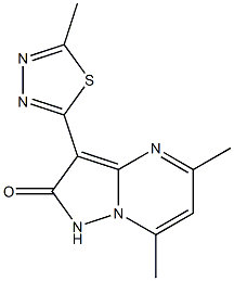 5,7-Dimethyl-3-(5-methyl-1,3,4-thiadiazol-2-yl)pyrazolo[1,5-a]pyrimidin-2(1H)-one 结构式