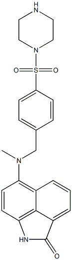 6-[N-Methyl-N-[4-(1-piperazinylsulfonyl)benzyl]amino]benz[cd]indol-2(1H)-one 结构式