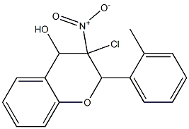 3-Chloro-3,4-dihydro-4-hydroxy-3-nitro-2-(2-methylphenyl)-2H-1-benzopyran 结构式