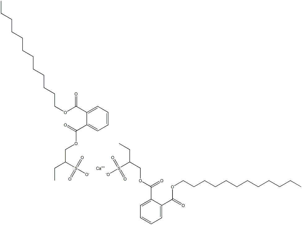 Bis[1-[(2-dodecyloxycarbonylphenyl)carbonyloxy]butane-2-sulfonic acid]calcium salt 结构式