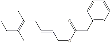 Phenylacetic acid 5,6-dimethyl-2,5-octadienyl ester 结构式
