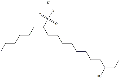 16-Hydroxyoctadecane-7-sulfonic acid potassium salt 结构式