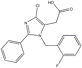 4-Chloro-1-(2-fluorobenzyl)-2-(phenyl)-1H-imidazole-5-acetic acid 结构式