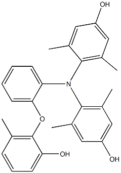 N,N-Bis(4-hydroxy-2,6-dimethylphenyl)-2-(2-hydroxy-6-methylphenoxy)benzenamine 结构式