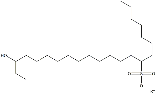20-Hydroxydocosane-8-sulfonic acid potassium salt 结构式