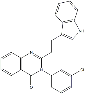 2-[2-(1H-Indol-3-yl)ethyl]-3-(3-chlorophenyl)quinazolin-4(3H)-one 结构式