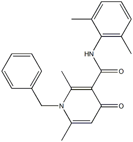 1-Benzyl-1,4-dihydro-2,6-dimethyl-N-(2,6-dimethylphenyl)-4-oxopyridine-3-carboxamide 结构式