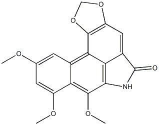 7,8,10-Trimethoxybenzo[f]-1,3-benzodioxolo[6,5,4-cd]indol-5(6H)-one 结构式