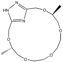 (4S,14S)-4,14-Dimethyl-3,6,9,12,15-pentaoxa-18,19,20-triazabicyclo[15.2.1]icosa-1(20),17-diene 结构式