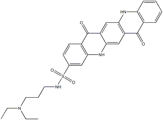 N-[3-(Diethylamino)propyl]-5,7,12,14-tetrahydro-7,14-dioxoquino[2,3-b]acridine-3-sulfonamide 结构式