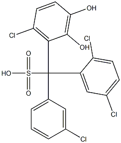 (3-Chlorophenyl)(2,5-dichlorophenyl)(6-chloro-2,3-dihydroxyphenyl)methanesulfonic acid 结构式