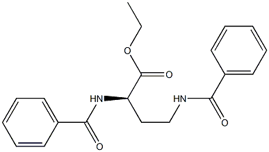 [R,(+)]-2,4-Di(benzoylamino)butyric acid ethyl ester 结构式