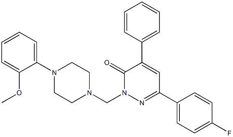 4-Phenyl-6-(4-fluorophenyl)-2-[[4-(2-methoxyphenyl)piperazino]methyl]pyridazin-3(2H)-one 结构式