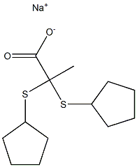 2,2-Bis(cyclopentylthio)propionic acid sodium salt 结构式