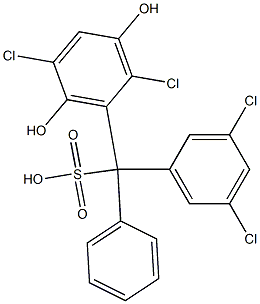 (3,5-Dichlorophenyl)(2,5-dichloro-3,6-dihydroxyphenyl)phenylmethanesulfonic acid 结构式