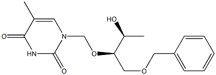 1-[[(1R,2S)-1-[(Benzyloxy)methyl]-2-hydroxypropoxy]methyl]thymine 结构式