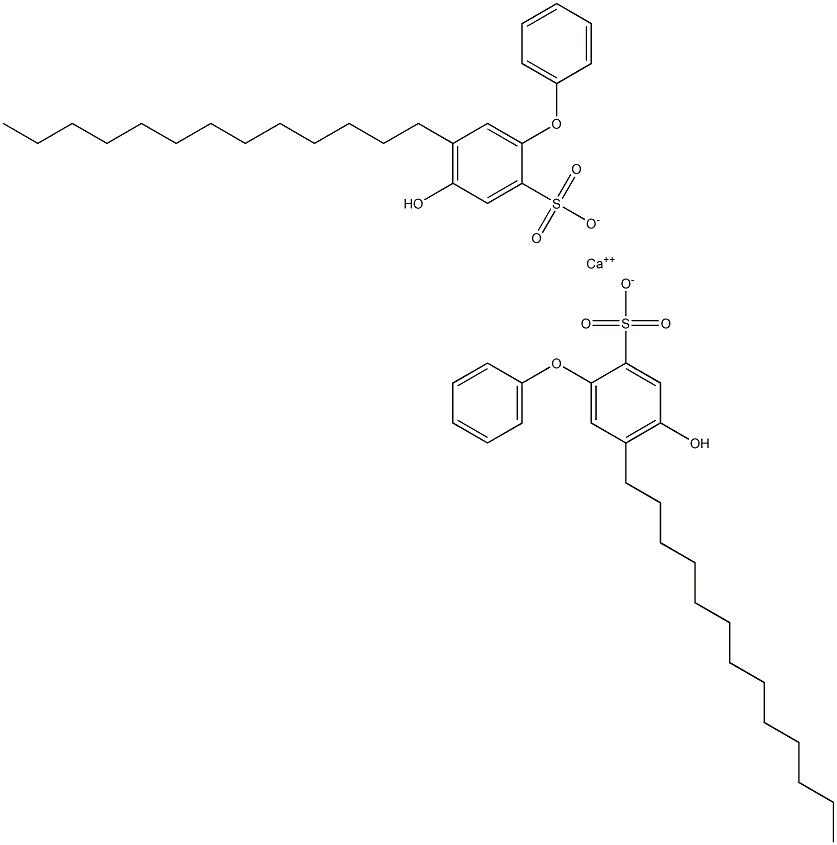 Bis(4-hydroxy-5-tridecyl[oxybisbenzene]-2-sulfonic acid)calcium salt 结构式