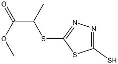 2-(5-Mercapto-1,3,4-thiadiazol-2-ylthio)propionic acid methyl ester 结构式