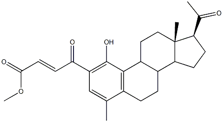 (2E)-4-[1-Hydroxy-4-methyl-20-oxo-19-norpregna-1,3,5(10)-trien-2-yl]-4-oxo-2-butenoic acid methyl ester 结构式