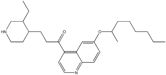 3-(3-Ethyl-4-piperidinyl)-1-[6-[(1-methylheptyl)oxy]-4-quinolinyl]-1-propanone 结构式