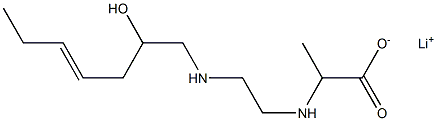 2-[N-[2-[N-(2-Hydroxy-4-heptenyl)amino]ethyl]amino]propionic acid lithium salt 结构式